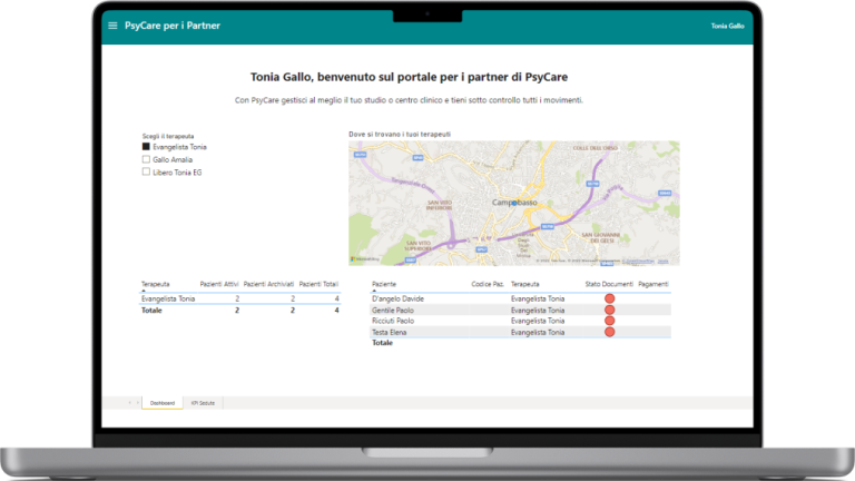 Home page della sezione dedicata al riepilogo dei terapeuti associati ai Centri Clinici