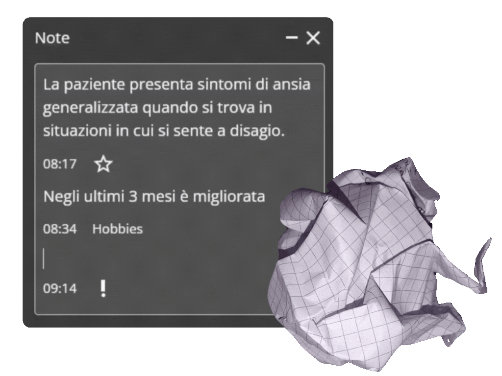 Note digitali di PsyCare meglio delle note su carta