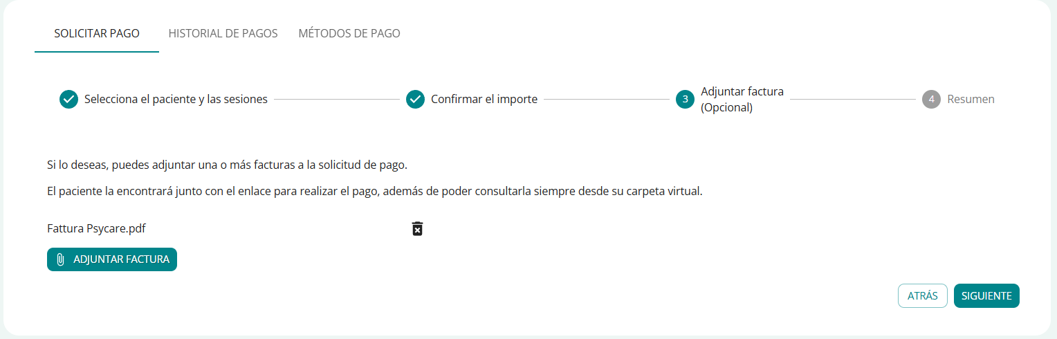 pagamento fattura allegata es