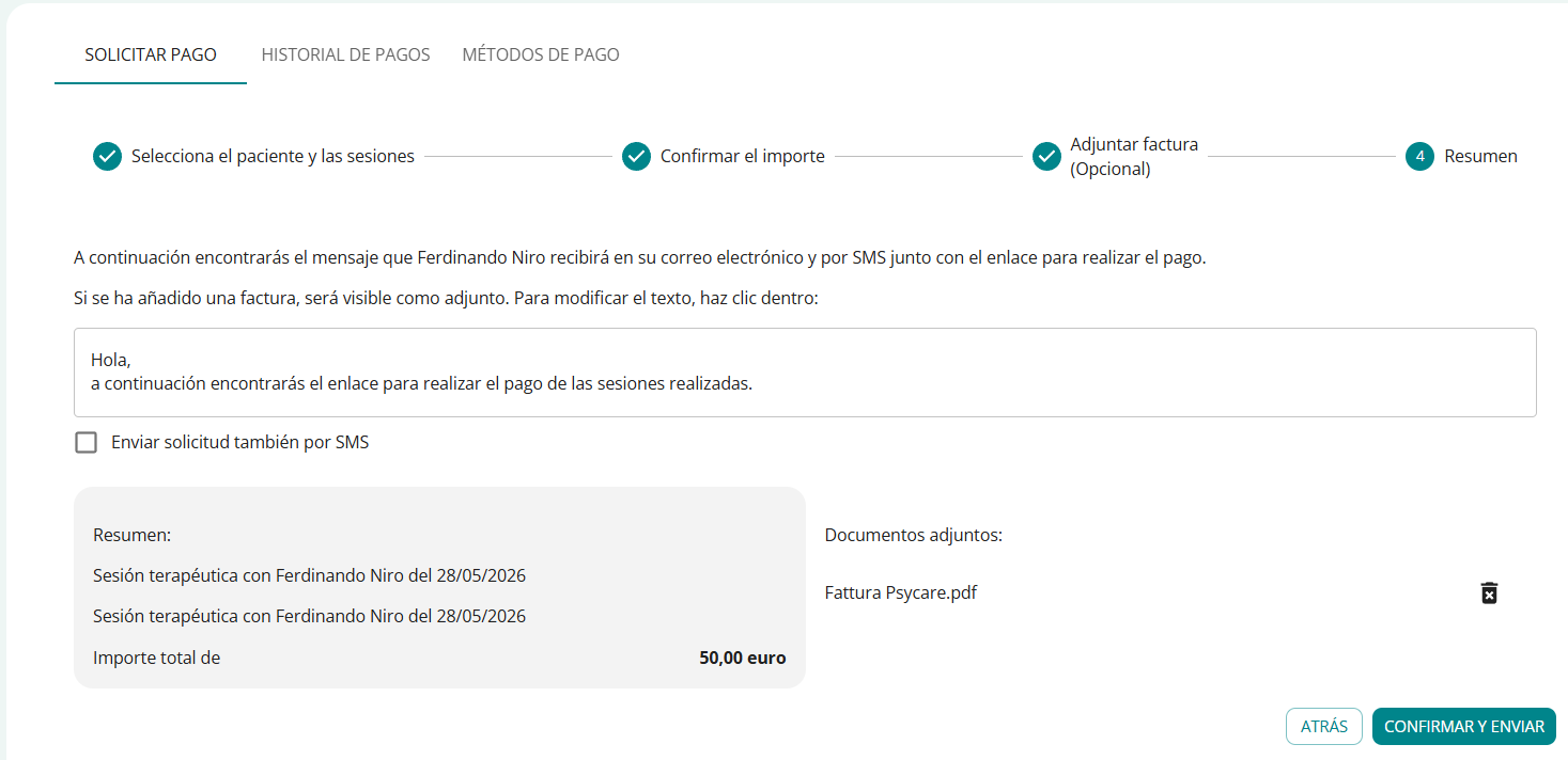 pagamento riepilogo totale es
